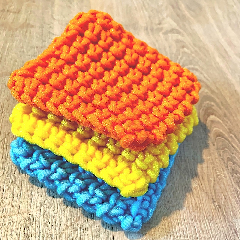 Handmade Crochet Dish Sponge Kitchen Multipurpose Scrubbie 3 Pack